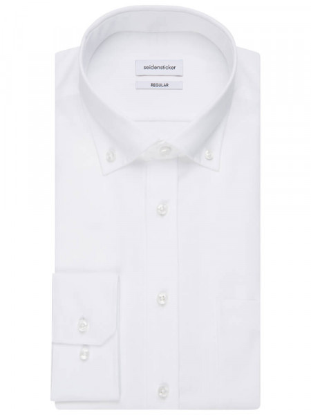 SEIDENSTICKER Regular Fit Camicia Bianco Button-Down Popeline - Vista 4