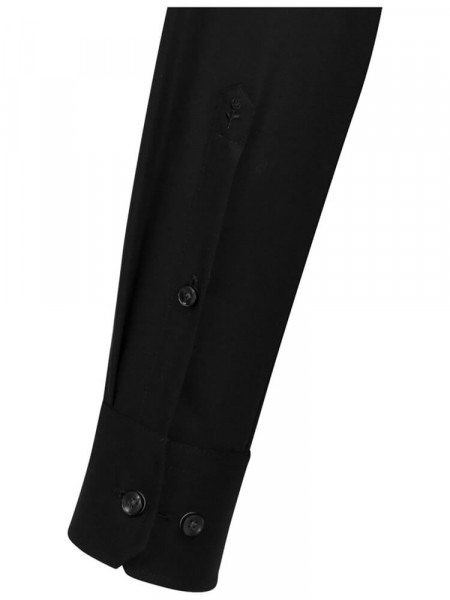 SEIDENSTICKER Tailored Fit Camicia Nero Business Kent Popeline - Vista 1
