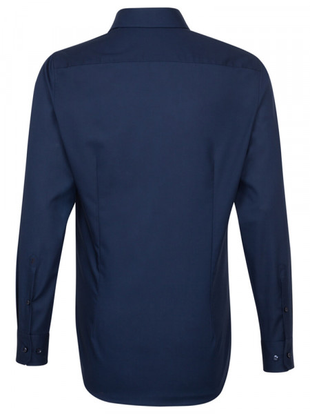 SEIDENSTICKER Slim Fit Camicia Marino Business Kent Popeline