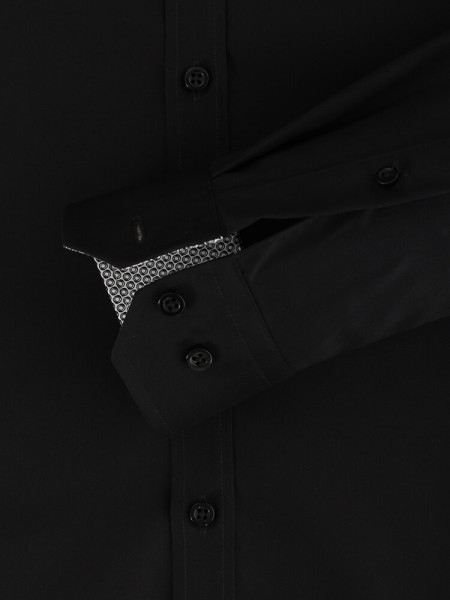 VENTI Slim Fit Camicia Nero Kent Easy Care  - Vista 2