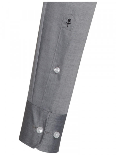 SEIDENSTICKER Slim Fit Camicia Grigio Business Kent Chambray - Vista 1