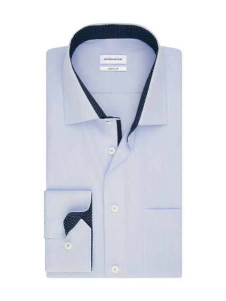 SEIDENSTICKER Regular Fit Camicia Azzurro Business Kent Popeline - Vista 1