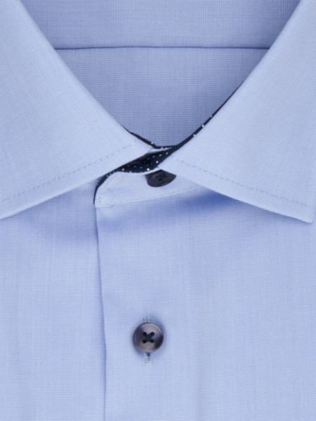 SEIDENSTICKER Tailored Fit Camicia Azzurro Business Kent Fil à Fil - Vista 1