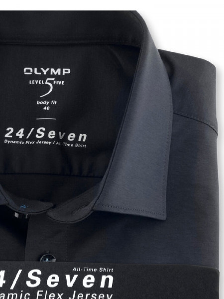 OLYMP Slim Fit Camicia Marino New York Kent Jersey