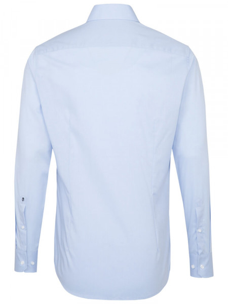 SEIDENSTICKER Slim Fit Camicia Azzurro Business Kent Fil à Fil