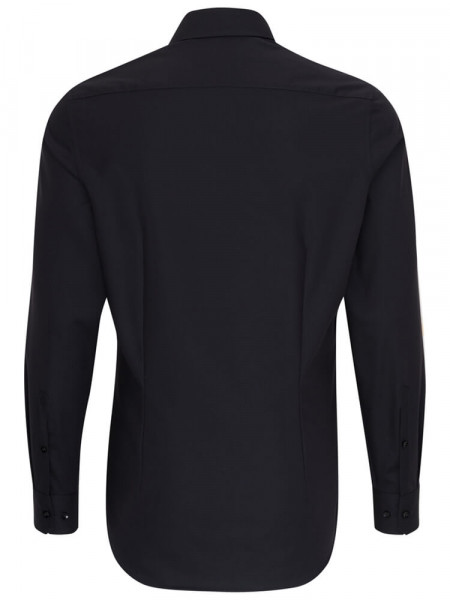 SEIDENSTICKER Slim Fit Camicia Nero Business Kent Popeline