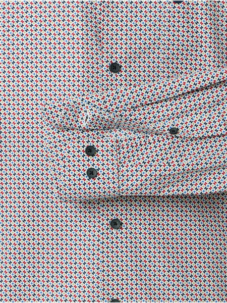 REDMOND Comfort Fit Camicia Rosso Kent Print - Vista 2