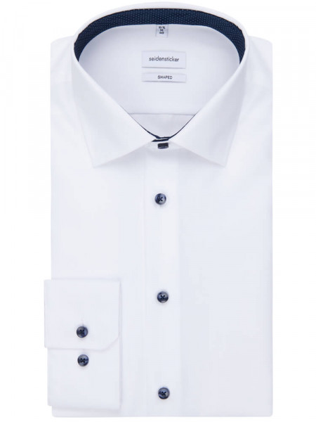 SEIDENSTICKER Tailored Fit Camicia Bianco Business Kent Popeline - Vista 4