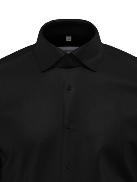 SEIDENSTICKER Slim Fit Camicia Nero New Kent Satin  - Vista 3