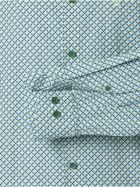 REDMOND Comfort Fit Camicia Verde Kent Print - Vista 2
