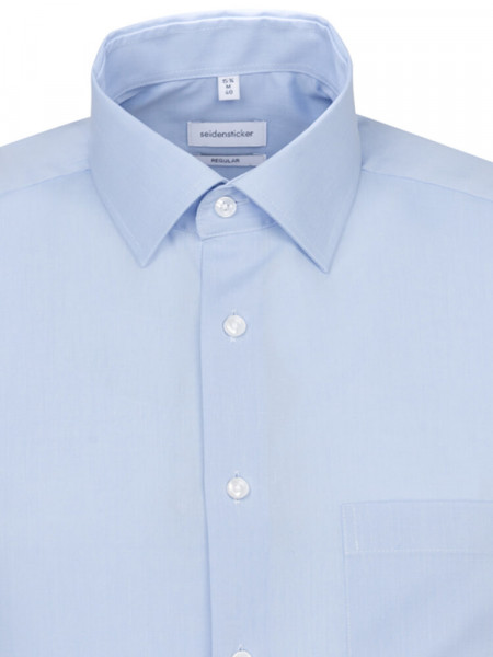 SEIDENSTICKER Regular Fit Camicia Azzurro Business Kent Fil à Fil - Vista 2