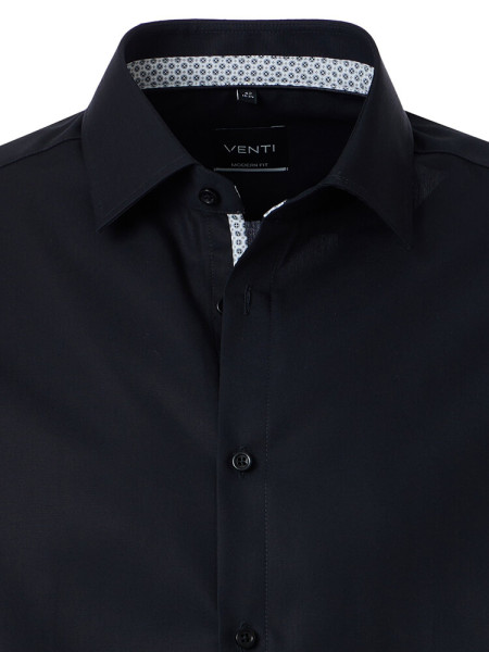VENTI Comfort Fit Camicia Nero Kent Popeline - Vista 1