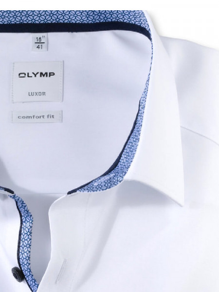 OLYMP Comfort Fit Camicia Bianco New Kent Popeline