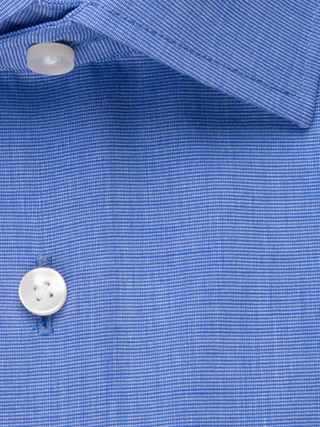 SEIDENSTICKER Tailored Fit Camicia Blu medio Business Kent Fil à Fil - Vista 3