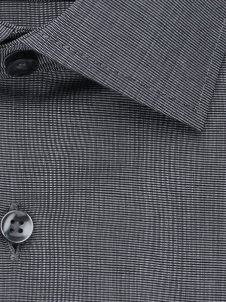 SEIDENSTICKER Tailored Fit Camicia Antracite Business Kent Fil à Fil - Vista 3