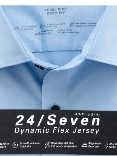 OLYMP Slim Fit Camicia Azzurro New York Kent Jersey - Vista 1