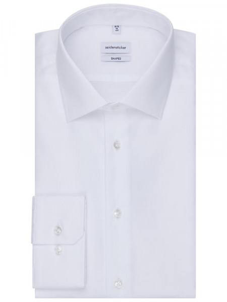 SEIDENSTICKER Tailored Fit Camicia Bianco Business Kent Struktur - Vista 4