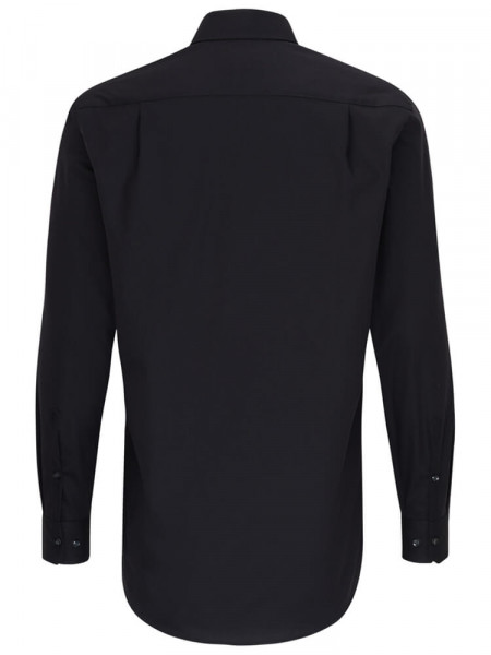 SEIDENSTICKER Regular Fit Camicia Nero Business Kent Popeline