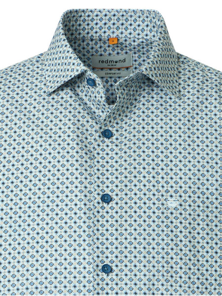 REDMOND Comfort Fit Camicia Azzurro Kent Print - Vista 1