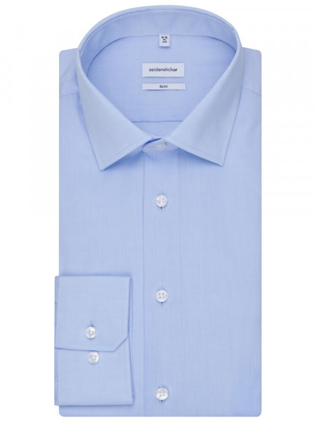SEIDENSTICKER Slim Fit Camicia Azzurro Business Kent Chambray - Vista 4