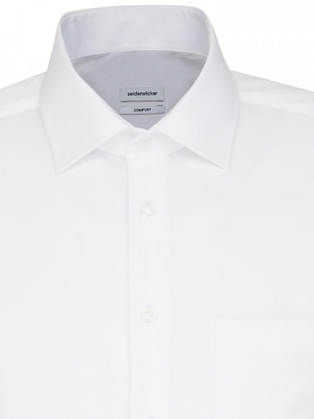 SEIDENSTICKER Comfort Fit Camicia Bianco Business Kent Popeline - Vista 2