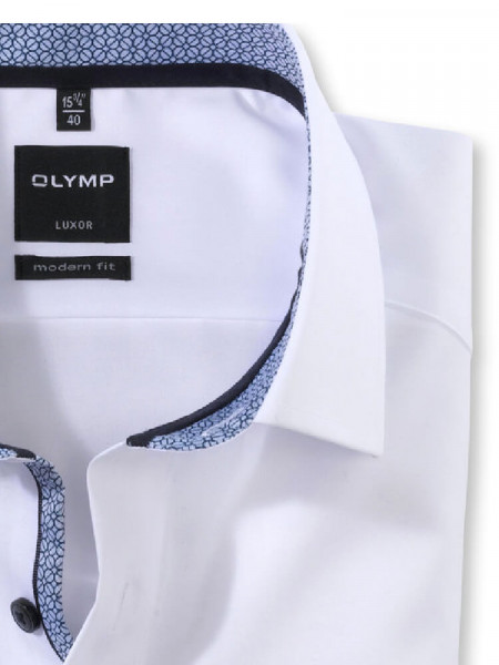 OLYMP Regular Fit Camicia Bianco Global Kent Popeline