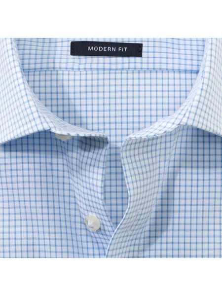OLYMP Regular Fit Camicia Azzurro Global Kent Twill