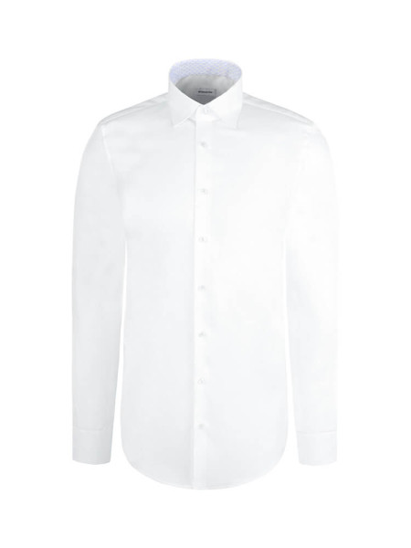 SEIDENSTICKER Slim Fit Camicia Bianco New Kent Struktur