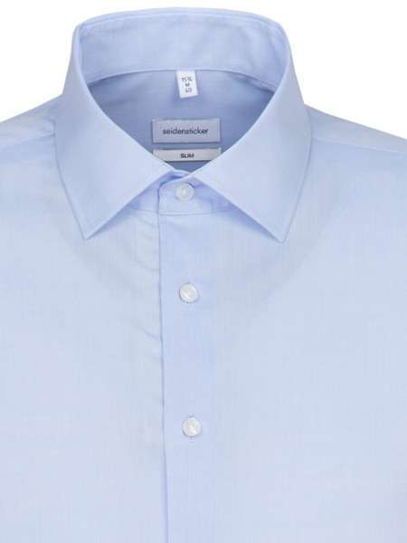 SEIDENSTICKER Slim Fit Camicia Azzurro Business Kent Popeline - Vista 2