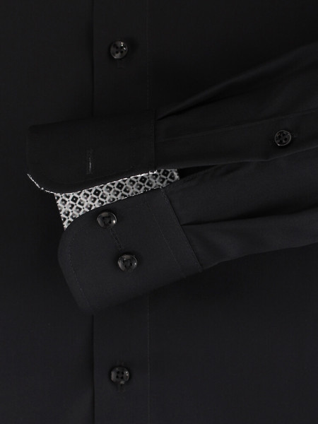 CASAMODA Comfort Fit Camicia Nero Kent Popeline - Vista 2