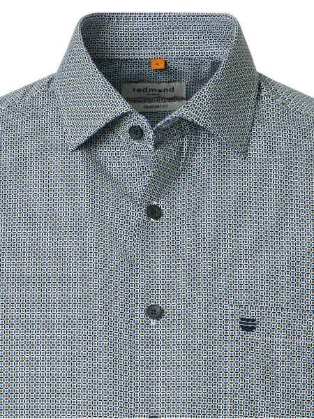 REDMOND Comfort Fit Camicia Antracite Kent Print - Vista 1