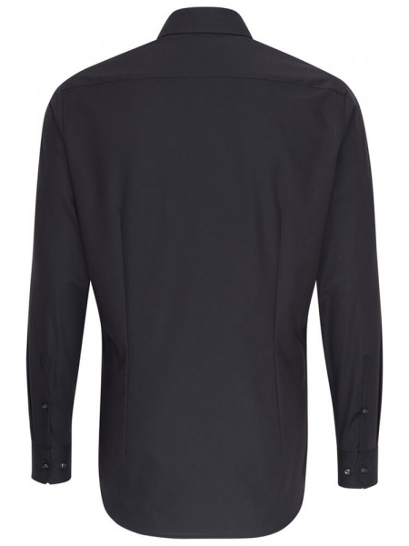SEIDENSTICKER Tailored Fit Camicia Nero Business Kent Popeline
