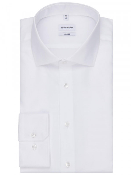 SEIDENSTICKER Tailored Fit Camicia Bianco Haifisch Oxford - Vista 4
