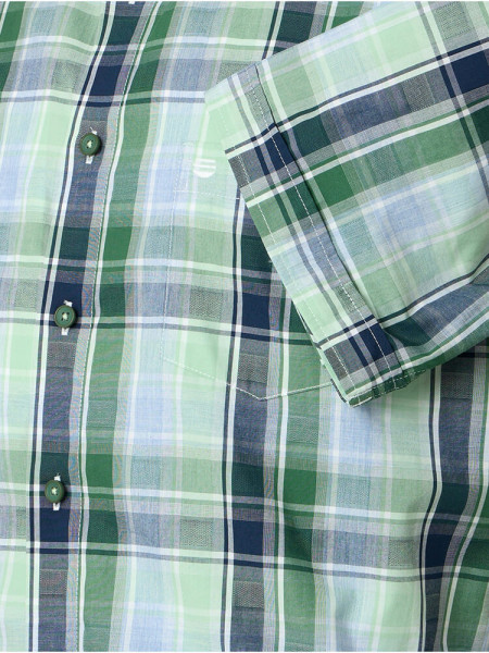 REDMOND Comfort Fit Camicia Verde Button-Down Hyperflex Dobby - Vista 2