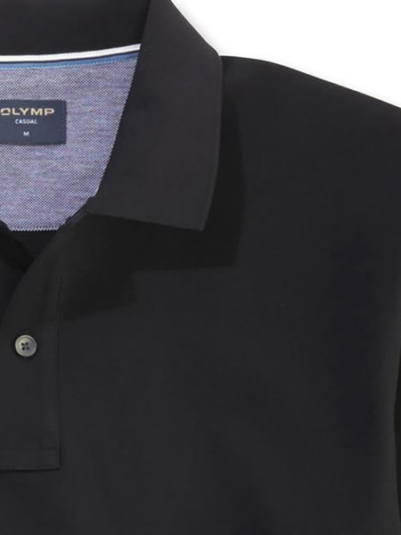 OLYMP Polo Nero Piqué