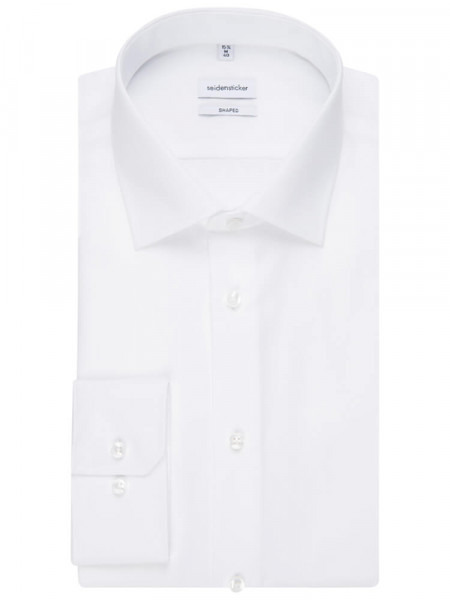 SEIDENSTICKER Tailored Fit Camicia Bianco Business Kent Popeline - Vista 4