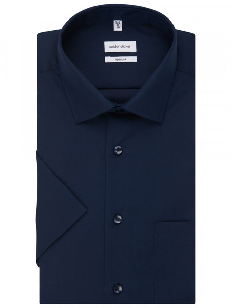 SEIDENSTICKER Regular Fit Camicia Marino Business Kent Popeline - Vista 4