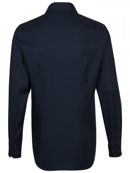 SEIDENSTICKER Slim Fit Camicia Blu scuro Business Kent Struktur