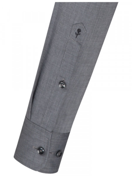 SEIDENSTICKER Slim Fit Camicia Antracite Business Kent Fil à Fil - Vista 1
