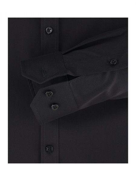 VENTI Slim Fit Camicia Nero Kent Popeline - Vista 2