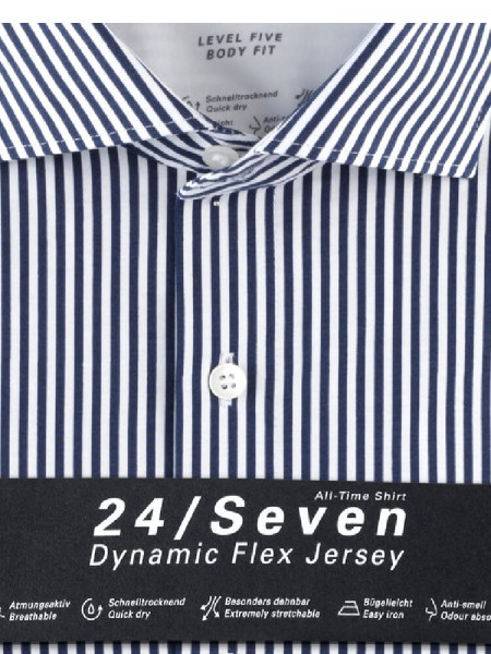 OLYMP Slim Fit Camicia Marino Kent Jersey - Vista 1