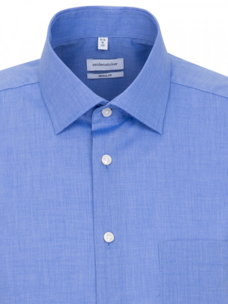 SEIDENSTICKER Regular Fit Camicia Blu medio Business Kent Fil à Fil - Vista 2