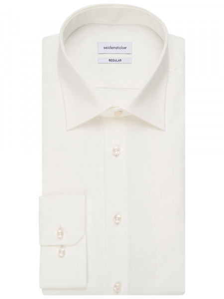SEIDENSTICKER Regular Fit Camicia Beige chiaro Business Kent Popeline - Vista 4