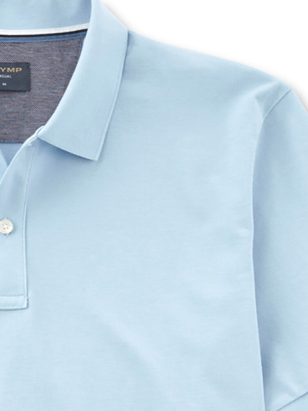 OLYMP Polo Azzurro Piqué