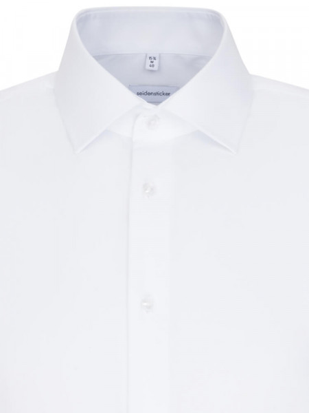 SEIDENSTICKER Slim Fit Camicia Bianco Business Kent Popeline - Vista 2