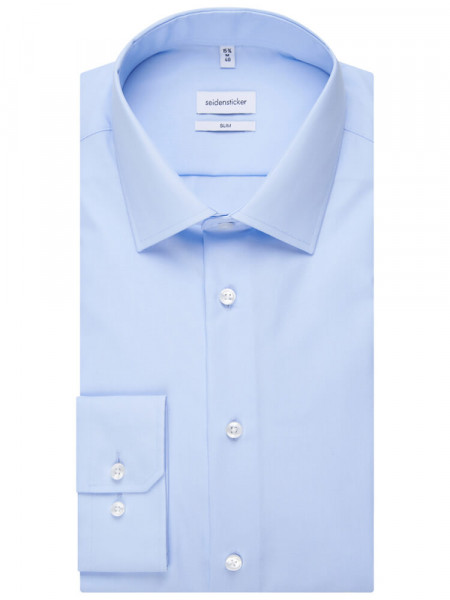 SEIDENSTICKER Slim Fit Camicia Azzurro Business Kent Popeline - Vista 4