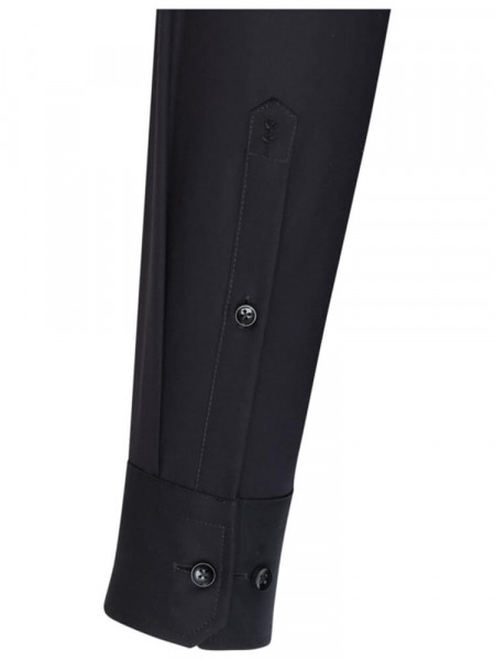 SEIDENSTICKER Slim Fit Camicia Nero Business Kent Popeline - Vista 1