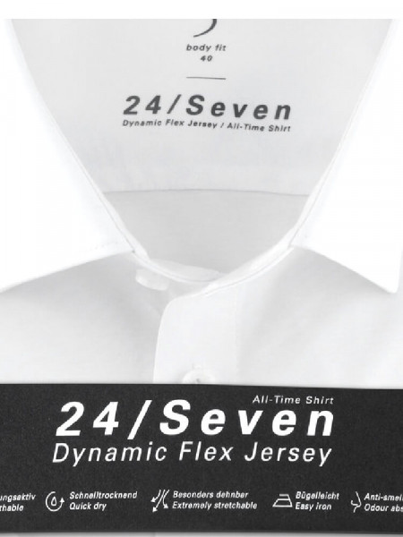 OLYMP Slim Fit Camicia Bianco New York Kent Jersey - Vista 1