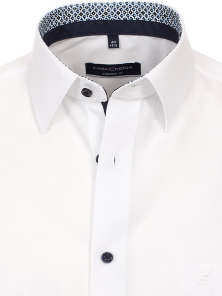 CASAMODA Comfort Fit Camicia Bianco Kent Popeline - Vista 1